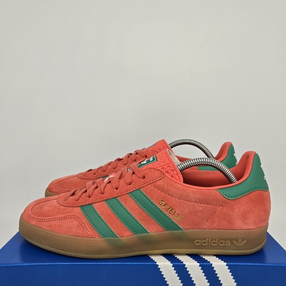 New Adidas Gazelle Indoor 'Preloved Scarlet Court Green' Men's Shoes Size 12